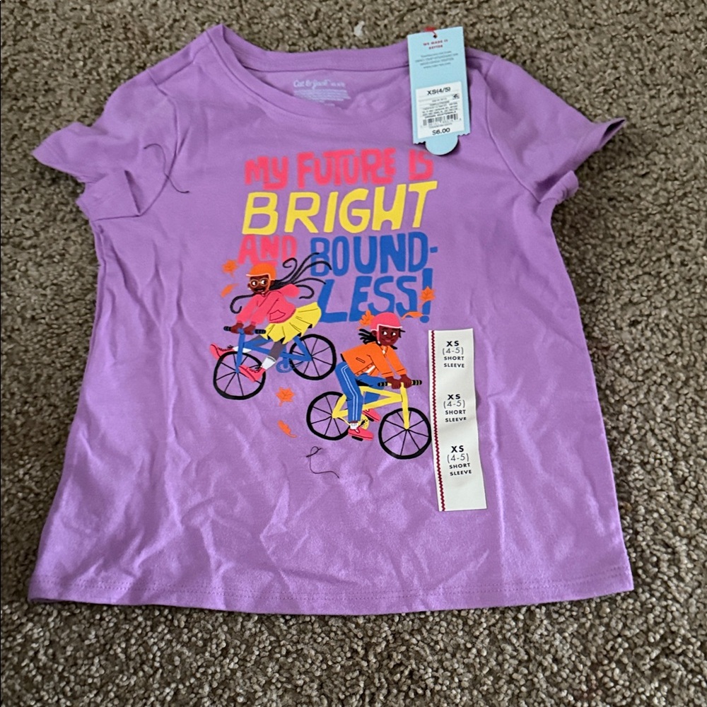 Cat & Jack Purple Tee with Bright Graphic